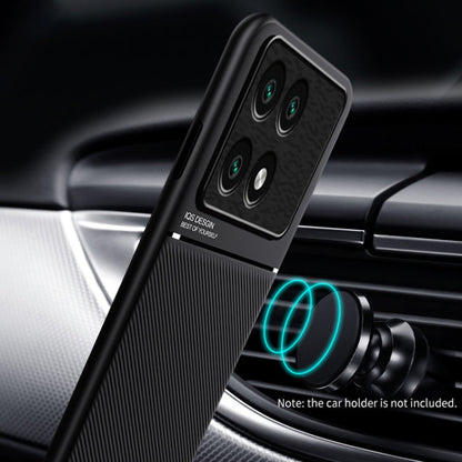 For Xiaomi Redmi K70 Classic Tilt Strip Grain Magnetic Shockproof PC + TPU Phone Case(Black) - K70 Cases by buy2fix | Online Shopping UK | buy2fix