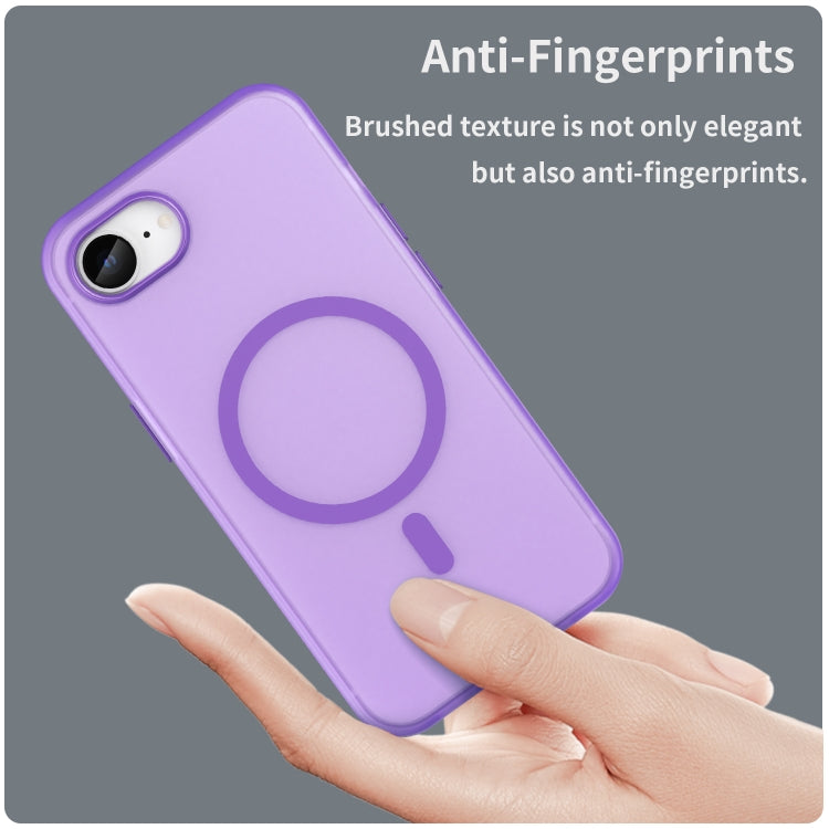 For iPhone SE 2024 MagSafe Frosted Translucent TPU + PC Full Coverage Phone Case(Dark Purple) - More iPhone Cases by buy2fix | Online Shopping UK | buy2fix