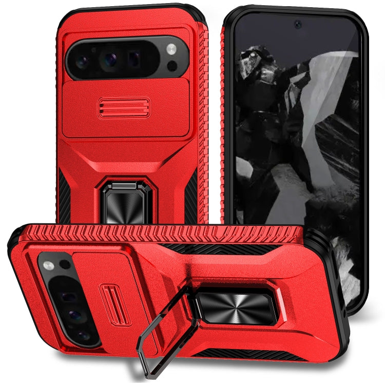 For Google Pixel 9 Pro XL Sliding Camshield Holder Phone Case(Red) - Google Cases by buy2fix | Online Shopping UK | buy2fix