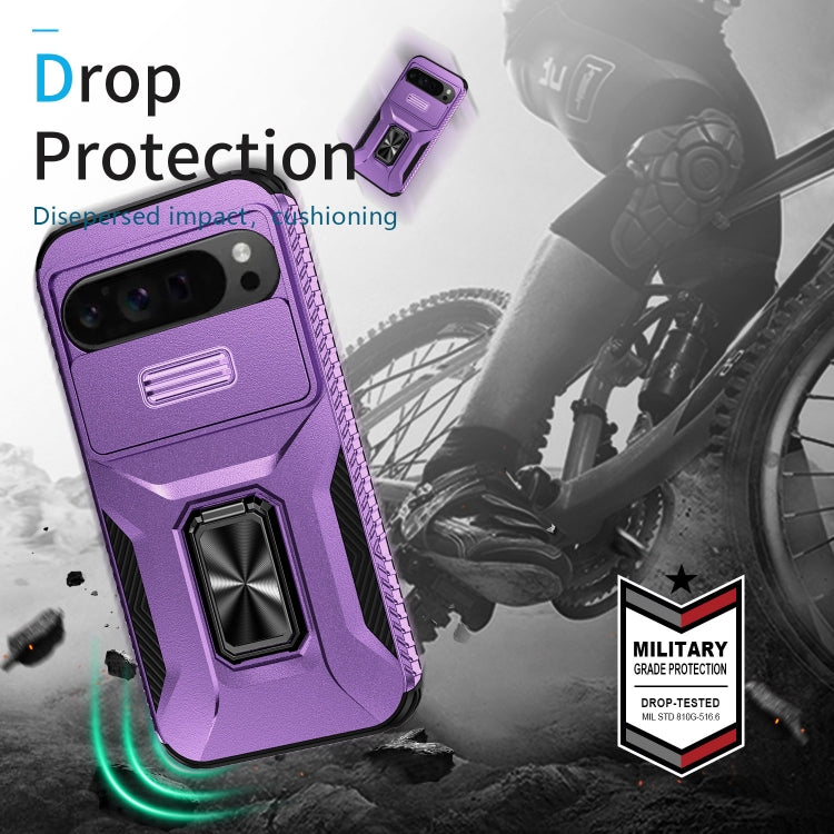 For Google Pixel 9 Pro XL Sliding Camshield Holder Phone Case(Purple) - Google Cases by buy2fix | Online Shopping UK | buy2fix