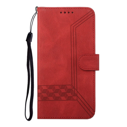 For Google Pixel 9 Cubic Skin Feel Flip Leather Phone Case(Red) - Google Cases by buy2fix | Online Shopping UK | buy2fix