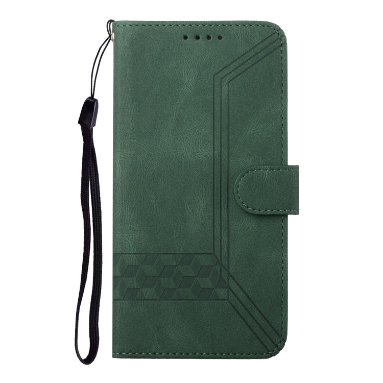 Cubic Skin Feel Flip Leather Phone Case For OnePlus 12(Green) - OnePlus Cases by buy2fix | Online Shopping UK | buy2fix