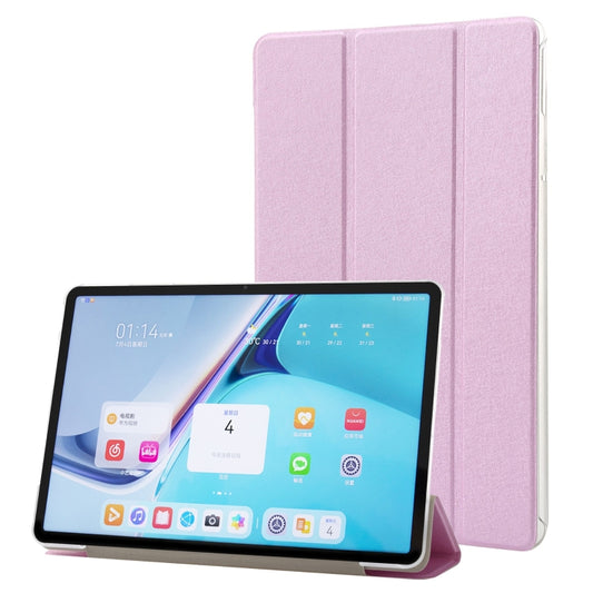 For Huawei MatePad Pro 11 2024 Silk Texture 3-Fold Leather Tablet Case(Light Purple) - Huawei by buy2fix | Online Shopping UK | buy2fix