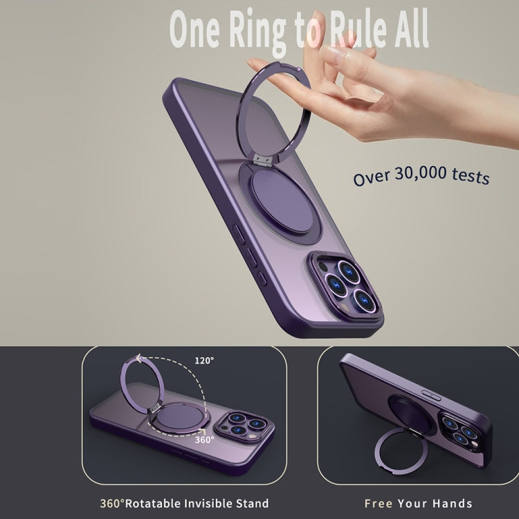 For iPhone 12 Pro Max 360-degree Rotating MagSafe Magnetic Holder Phone Case(Purple) - iPhone 12 Pro Max Cases by buy2fix | Online Shopping UK | buy2fix