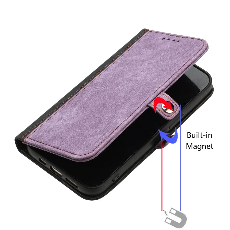 For Google Pixel 9 Side Buckle Double Fold Hand Strap Leather Phone Case(Purple) - Google Cases by buy2fix | Online Shopping UK | buy2fix