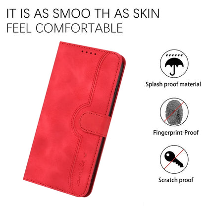 For Google Pixel 9 Heart Pattern Skin Feel Leather Phone Case(Red) - Google Cases by buy2fix | Online Shopping UK | buy2fix