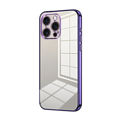 For iPhone 16 Pro Max Transparent Plating Fine Hole Phone Case(Purple) - iPhone 16 Pro Max Cases by buy2fix | Online Shopping UK | buy2fix