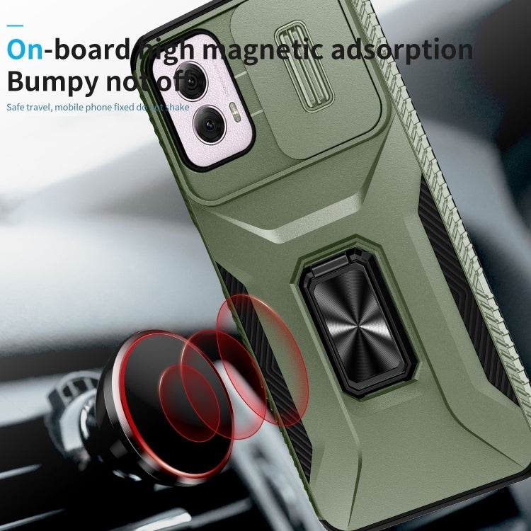 For Motorola Moto G Power 2024 Sliding Camshield Holder Phone Case(Alpine Green) - Motorola Cases by buy2fix | Online Shopping UK | buy2fix