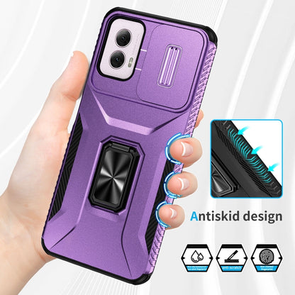 For Motorola Moto G Power 2024 Sliding Camshield Holder Phone Case(Purple) - Motorola Cases by buy2fix | Online Shopping UK | buy2fix