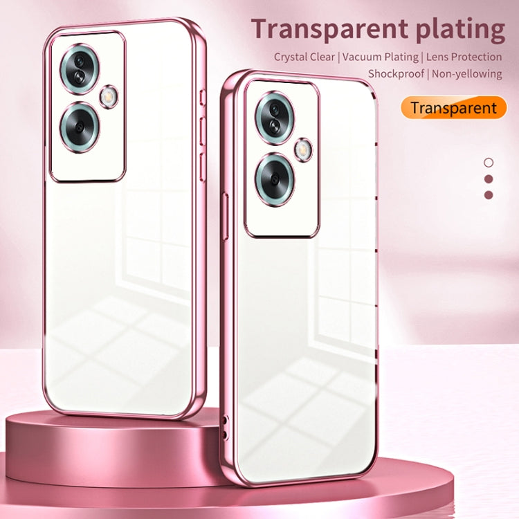 For OPPO A79 5G / A2 Transparent Plating Fine Hole Phone Case(Silver) - OPPO Cases by buy2fix | Online Shopping UK | buy2fix