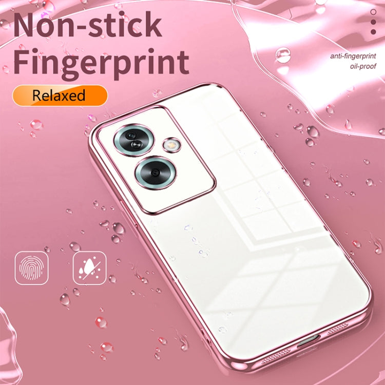 For OPPO A79 5G / A2 Transparent Plating Fine Hole Phone Case(Silver) - OPPO Cases by buy2fix | Online Shopping UK | buy2fix