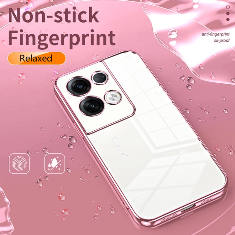 For OPPO Reno8 Pro+ Transparent Plating Fine Hole Phone Case(Pink) - OPPO Cases by buy2fix | Online Shopping UK | buy2fix