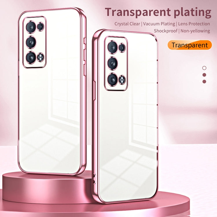 For OPPO Reno6 Pro+ Transparent Plating Fine Hole Phone Case(Transparent) - OPPO Cases by buy2fix | Online Shopping UK | buy2fix