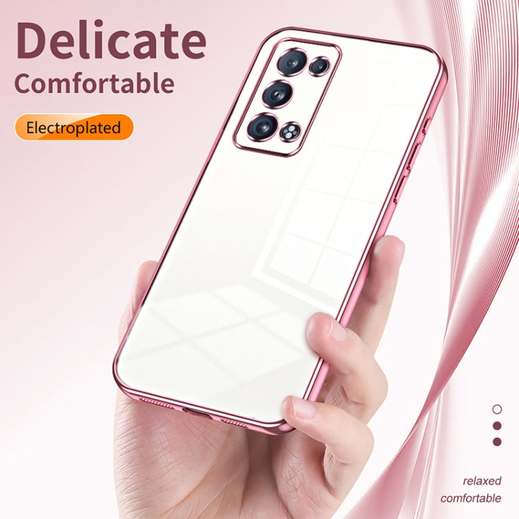 For OPPO Reno6 Pro+ Transparent Plating Fine Hole Phone Case(Transparent) - OPPO Cases by buy2fix | Online Shopping UK | buy2fix