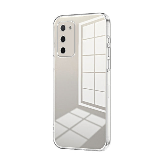 For OPPO A55 5G / A56 / A53s 5G Transparent Plating Fine Hole Phone Case(Transparent) - OPPO Cases by buy2fix | Online Shopping UK | buy2fix