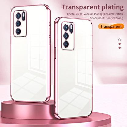 For OPPO Reno6 Pro Indian  Transparent Plating Fine Hole Phone Case(Transparent) - OPPO Cases by buy2fix | Online Shopping UK | buy2fix