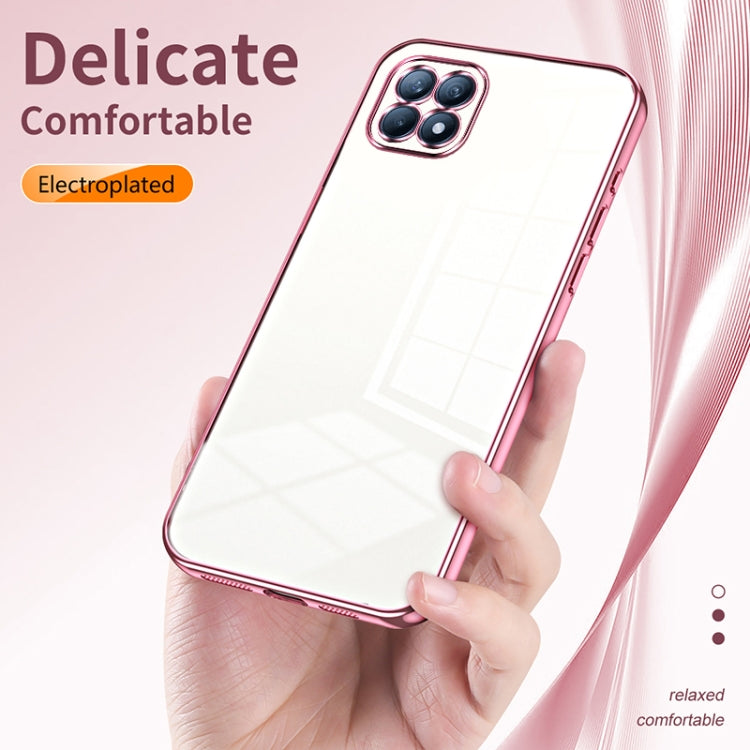 For OPPO Reno4 SE Transparent Plating Fine Hole Phone Case(Green) - OPPO Cases by buy2fix | Online Shopping UK | buy2fix