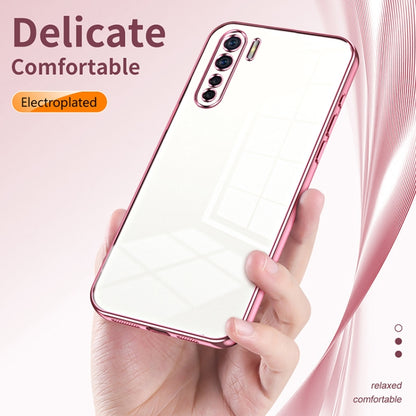 For OPPO A91 Transparent Plating Fine Hole Phone Case(Purple) - OPPO Cases by buy2fix | Online Shopping UK | buy2fix