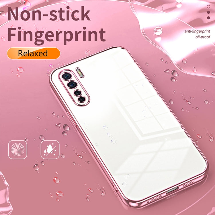 For OPPO A91 Transparent Plating Fine Hole Phone Case(Transparent) - OPPO Cases by buy2fix | Online Shopping UK | buy2fix