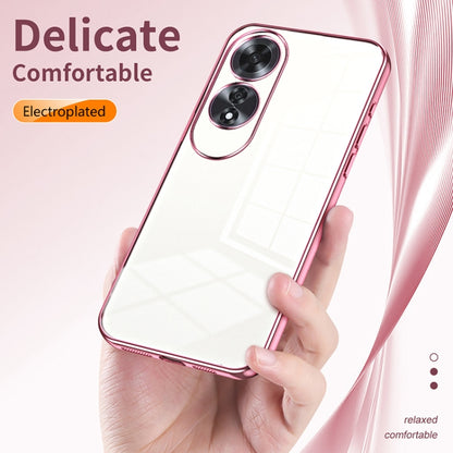 For OPPO A60 Transparent Plating Fine Hole Phone Case(Silver) - OPPO Cases by buy2fix | Online Shopping UK | buy2fix