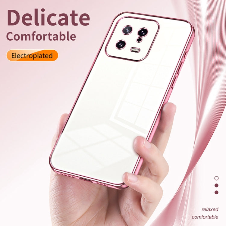 For Xiaomi 13 Transparent Plating Fine Hole Phone Case(Purple) - 13 Cases by buy2fix | Online Shopping UK | buy2fix