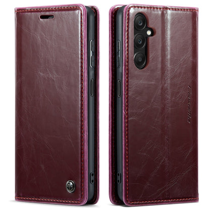 For Samsung Galaxy A25 CaseMe 003 Crazy Horse Texture Flip Leather Phone Case(Mulberry Red) - Galaxy Phone Cases by CaseMe | Online Shopping UK | buy2fix