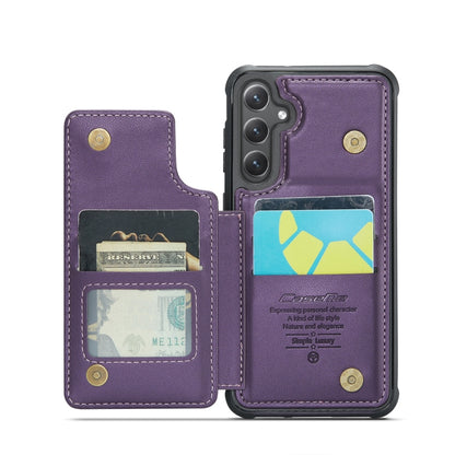 For Samsung Galaxy S24 5G CaseMe C22 PC+TPU Business Style RFID Anti-theft Leather Phone Case(Purple) - Galaxy S24 5G Cases by CaseMe | Online Shopping UK | buy2fix