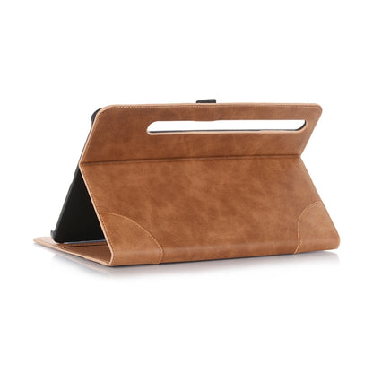 For Samsung Galaxy Tab S9 Retro Book Leather Tablet Case(Light Brown) - Galaxy Tab S9 Cases by buy2fix | Online Shopping UK | buy2fix