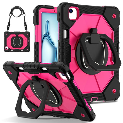 For iPad Air 11 2025 / 2024 Contrast Color Robot Silicone Hybrid PC Tablet Case(Black Rose Red) - iPad Air 11 2025 / 2024 Cases by buy2fix | Online Shopping UK | buy2fix