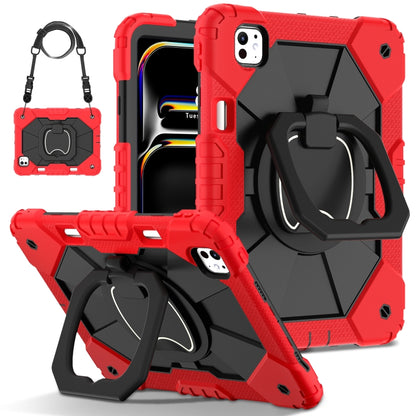 For iPad Pro 11 2024 Contrast Color Robot Silicone Hybrid PC Tablet Case(Red Black) - iPad Pro 11 2024 Cases by buy2fix | Online Shopping UK | buy2fix