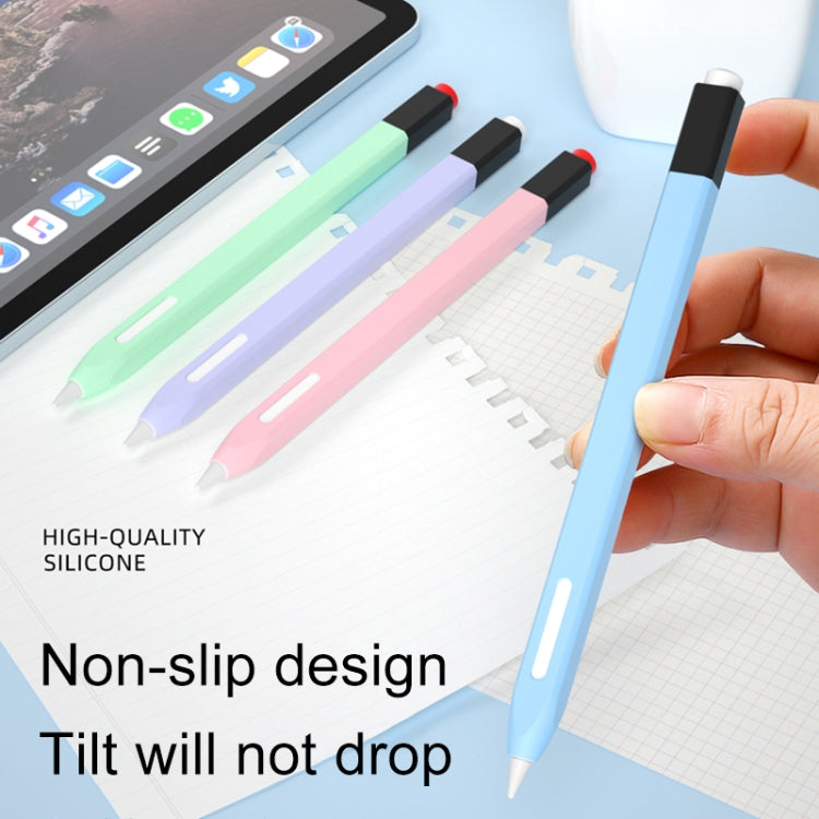 For Apple Pencil 2 Retro Pencil Style Stylus Pen Protective Case(Turquoise) - Pencil Accessories by buy2fix | Online Shopping UK | buy2fix