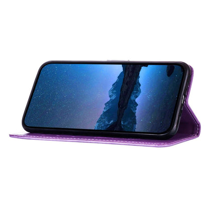 For Xiaomi Redmi K70 / K70 Pro Embossed Butterfly Leather Phone Case(Purple) - K70 Cases by buy2fix | Online Shopping UK | buy2fix