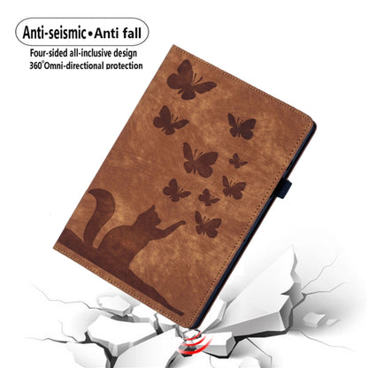 For iPad Pro 13 2024 Butterfly Cat Embossing Leather Tablet Case(Brown) - iPad Pro 13 2024 Cases by buy2fix | Online Shopping UK | buy2fix