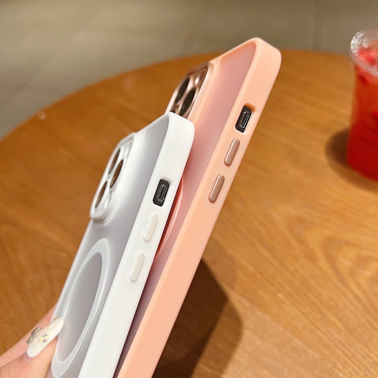 For iPhone 13 MagSafe Skin Feel Phone Case with Lens Film(Pink) - iPhone 13 Cases by buy2fix | Online Shopping UK | buy2fix