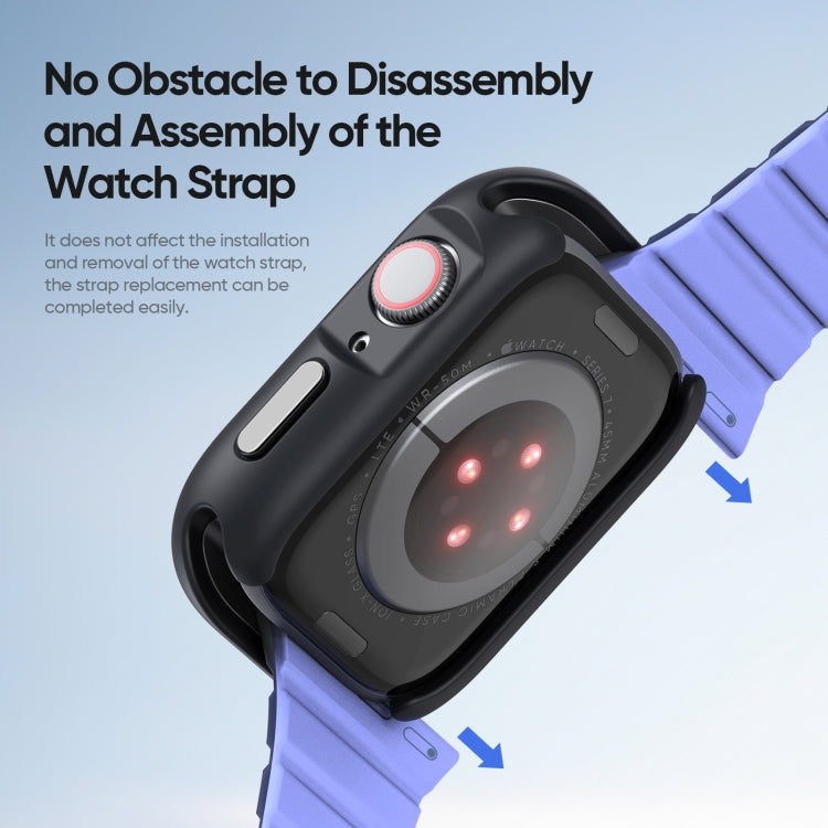 For Apple Watch 9 / 8 / 7 41mm DUX DUCIS Bamo Series Hollow PC + TPU Watch Protective Case(Midnight Blue+Green) - Watch Cases by DUX DUCIS | Online Shopping UK | buy2fix