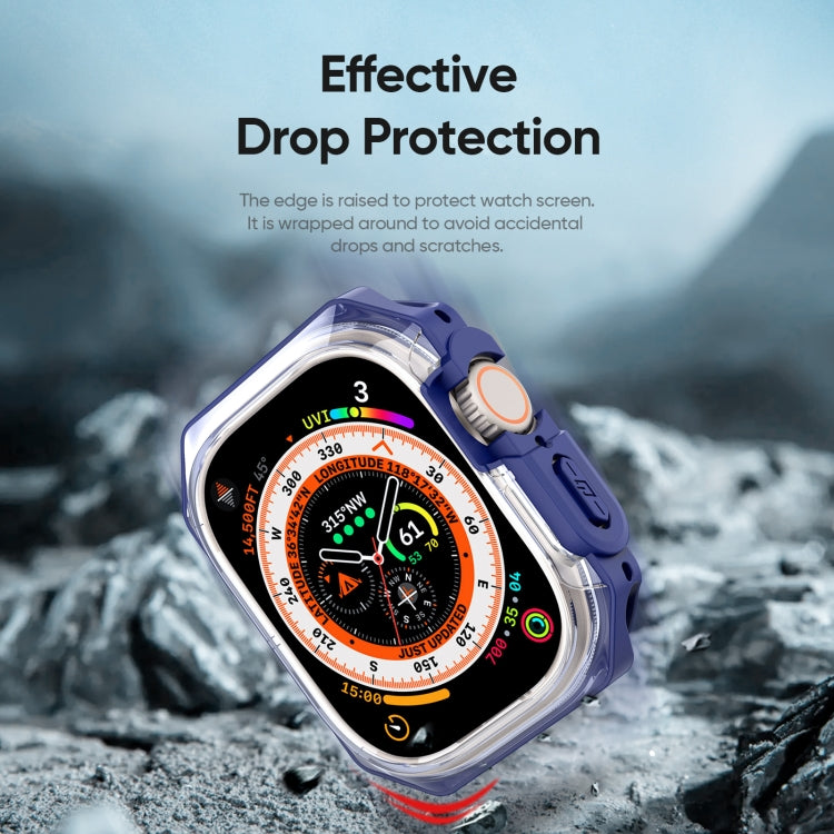 For Apple Watch Ultra 2 49mm / Ultra 49mm DUX DUCIS Tamo Series Hollow PC + TPU Watch Protective Case(Transparent Blue) - Watch Cases by DUX DUCIS | Online Shopping UK | buy2fix