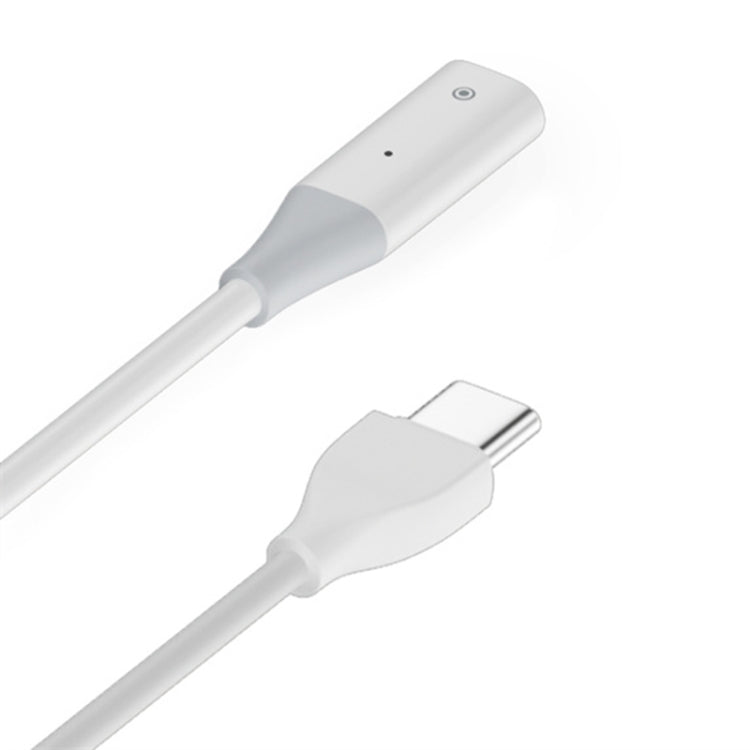 For Apple Pencil 1 USB-C / Type-C to 8 Pin Stylus Charging Cable with Indicator Light, Length:1m(White) - Pencil Accessories by buy2fix | Online Shopping UK | buy2fix