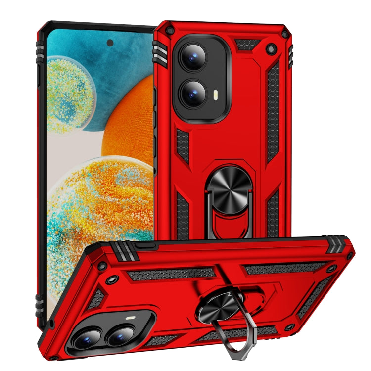 For Motorola Edge 2024 Shockproof TPU + PC Phone Case with Holder(Red) - Motorola Cases by buy2fix | Online Shopping UK | buy2fix