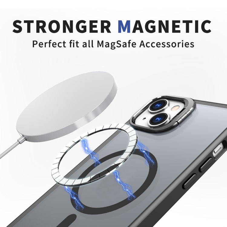 For iPhone 11 Metal Invisible Camera Holder MagSafe Magnetic Phone Case(Black) - iPhone 11 Cases by buy2fix | Online Shopping UK | buy2fix