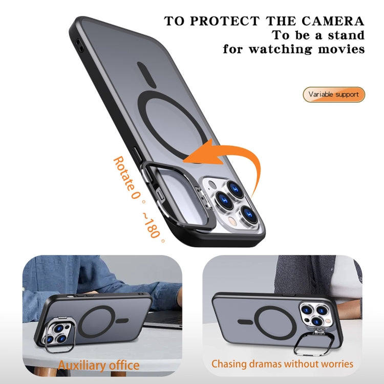 For iPhone 11 Pro Max Metal Invisible Camera Holder MagSafe Magnetic Phone Case(Black) - iPhone 11 Pro Max Cases by buy2fix | Online Shopping UK | buy2fix