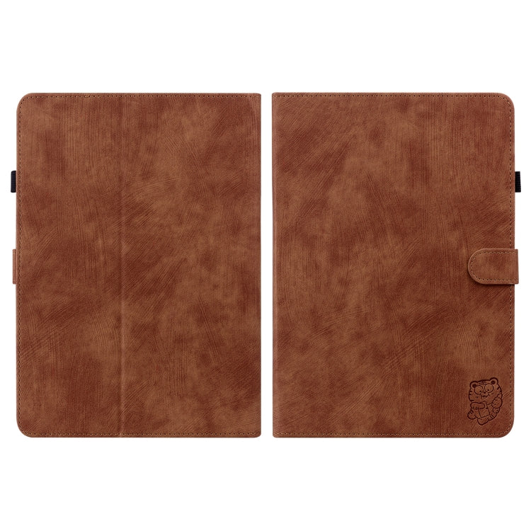 For Amazon Kindle Paperwhite 5  2023 2024 Tiger Pattern Flip Leather Tablet Case(Brown) - Amazon by buy2fix | Online Shopping UK | buy2fix