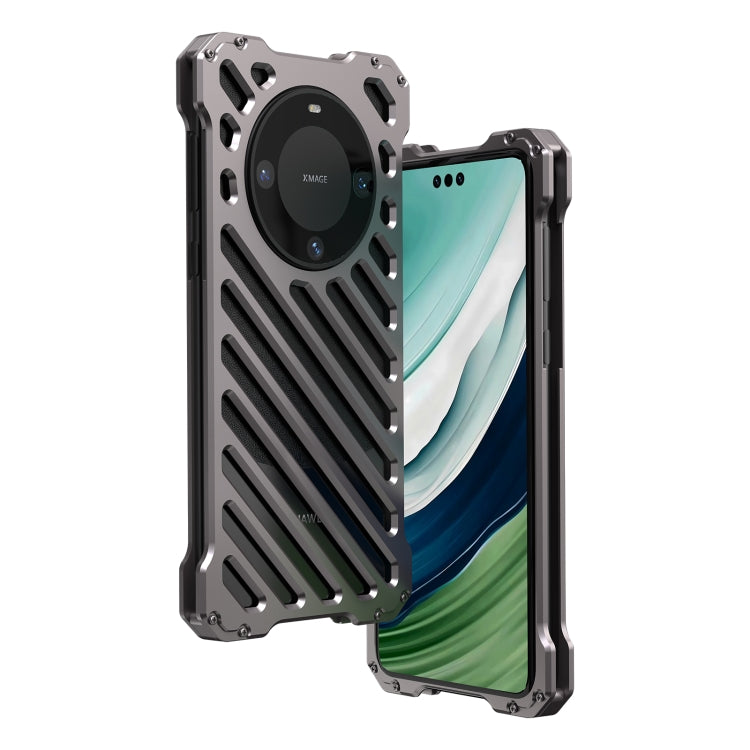 For Huawei Mate 60 Pro R-JUST Breathable Armor Phone Case(Space Grey) - Huawei Cases by R-JUST | Online Shopping UK | buy2fix