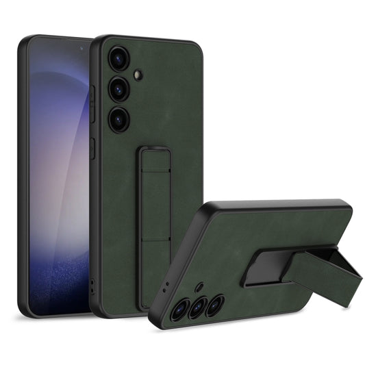 For Samsung Galaxy S24+ 5G GKK Skin Feel Frosted Leather Fold Holder Phone Case(Green) - Galaxy S24+ 5G Cases by GKK | Online Shopping UK | buy2fix