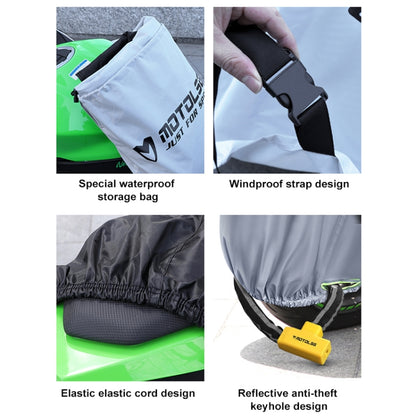 MOTOLSG Motorcycle Waterproof Sunproof Dustproof Thickening Cover, Size:XXXL(Silver Black) - Raincoat by MOTOLSG | Online Shopping UK | buy2fix