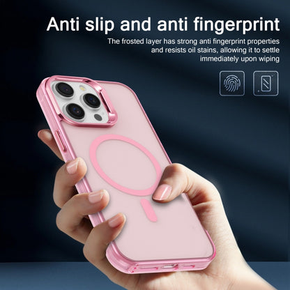 For iPhone 14 Pro Max Electroplated IMD Magsafe PC Hybrid TPU Phone Case(Pink) - iPhone 14 Pro Max Cases by buy2fix | Online Shopping UK | buy2fix