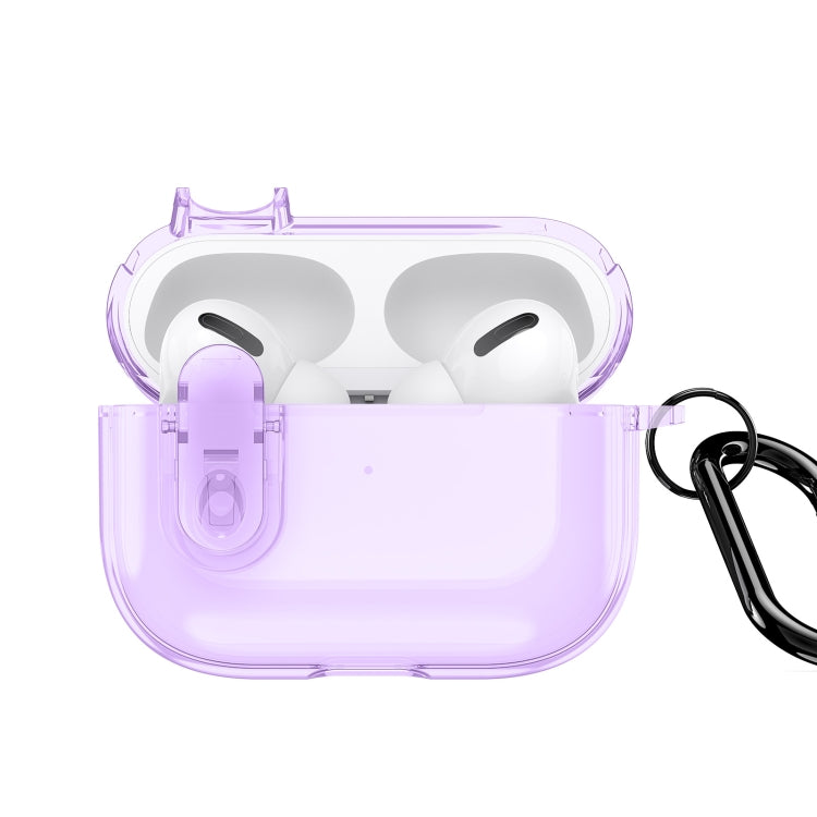 For AirPods Pro DUX DUCIS PECL Series Split Transparent Earphone Case with Hook(Purple) - For AirPods Pro by DUX DUCIS | Online Shopping UK | buy2fix