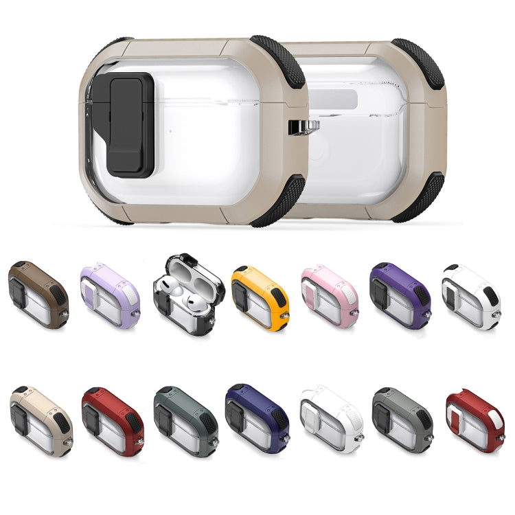 For AirPods Pro 2 DUX DUCIS PECN Series Split Two-color Transparent Earphone Case with Hook(Purple White) - For AirPods Pro 2 by DUX DUCIS | Online Shopping UK | buy2fix