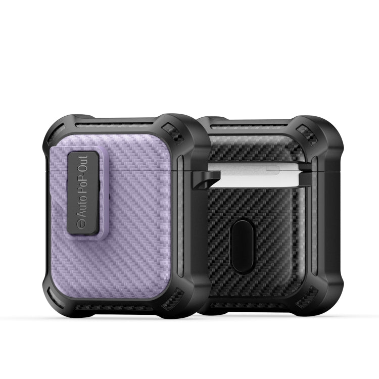 For AirPods 2 / 1 DUX DUCIS PECI Series Earbuds Box Protective Case(Purple) - For AirPods 1/2 by DUX DUCIS | Online Shopping UK | buy2fix