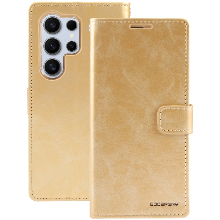 For Samsung Galaxy S24 Ultra 5G GOOSPERY BLUE MOON Crazy Horse Texture Leather Phone Case(Gold) - Galaxy S24 Ultra 5G Cases by GOOSPERY | Online Shopping UK | buy2fix