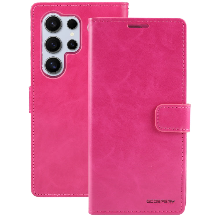 For Samsung Galaxy S24 Ultra 5G GOOSPERY BLUE MOON Crazy Horse Texture Leather Phone Case(Rose Red) - Galaxy S24 Ultra 5G Cases by GOOSPERY | Online Shopping UK | buy2fix